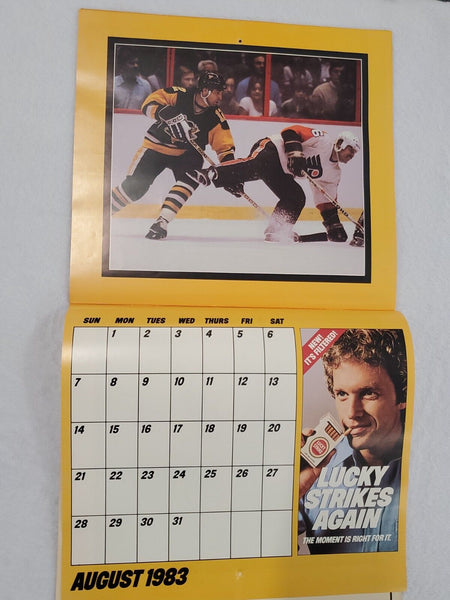 VINTAGE 1982-83 Pittsburgh Penguins Lucky Strike Cigarettes Calendar