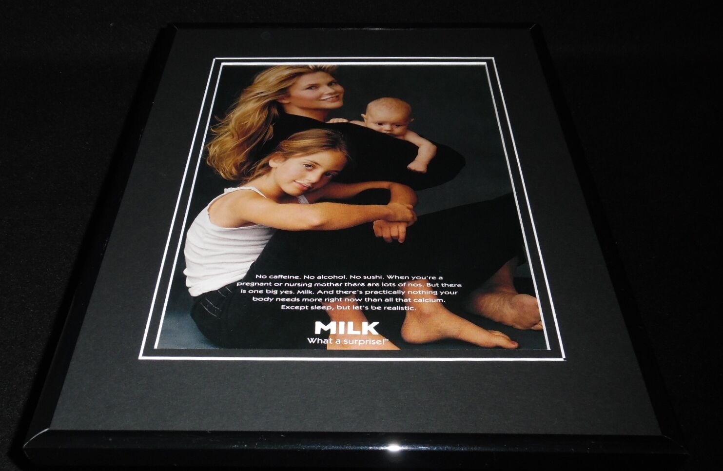 Christie Brinkley & Kids 1995 Milk Mustache 11x14 Framed ORIGINAL Advertisement 