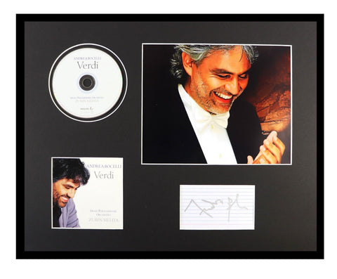 Andrea Bocelli Signed Framed 16x20 Verdi CD & Photo Set Display JSA