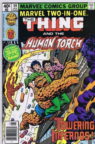 Marvel Two in One #59 ORIGINAL Vintage 1980 Thing / Human Torch