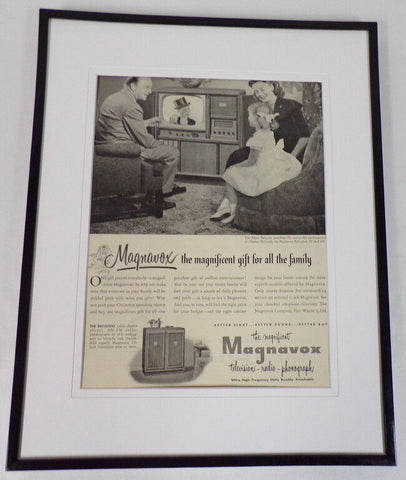 Edgar Bergen 1951 Magnavox TV Framed 11x14 ORIGINAL Vintage Advertisement