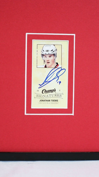 Jonathan Toews Signed Framed 16x20 Photo Display Blackhawks Stanley Cup