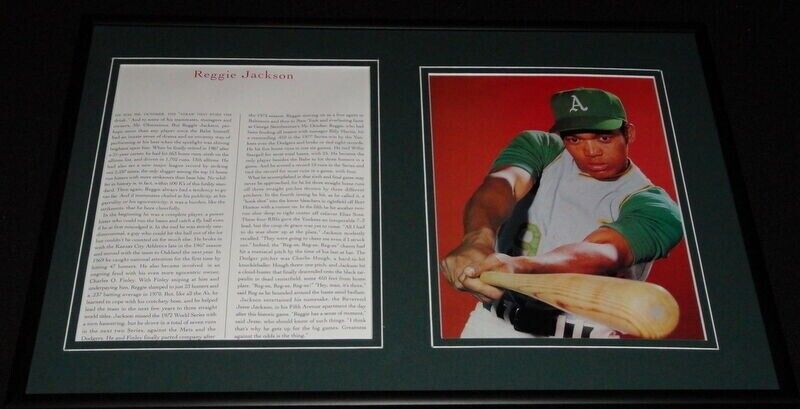 Reggie Jackson Oakland A's Framed 12x18 Photo Display 