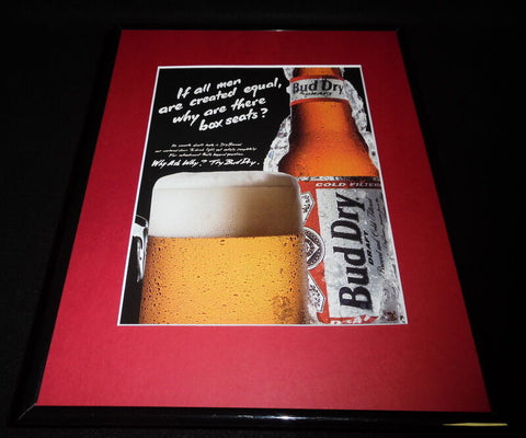 1991 Bud Dry Beer Framed 11x14 ORIGINAL Vintage Advertisement B