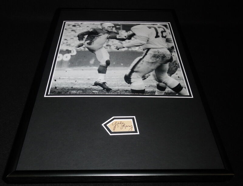 Yale Lary Signed Framed 12x18 Photo Display JSA Texas A&M Detroit Lions