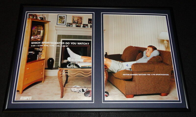 Peyton Manning 2000 ESPN Sportscenter Framed 12x18 ORIGINAL Advertising Display 