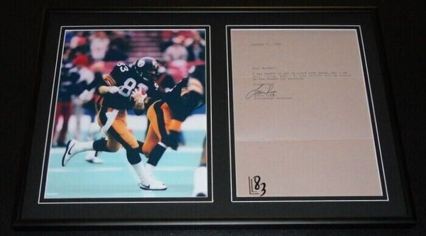 Louis Lipps Signed Framed 1990 Typed Letter & Photo Display Steelers