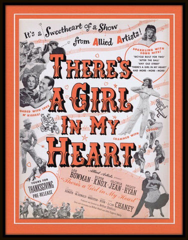 ORIGINAL Vintage 1949 There's a Girl in My Heart 11x14 Framed Advertisement  