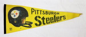 REAL VINTAGE 1970s Pittsburgh Steelers 12x30" Felt Pennant