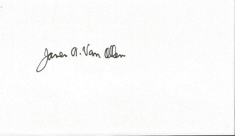 James A Van Allen Signed 3x5 Index Card 