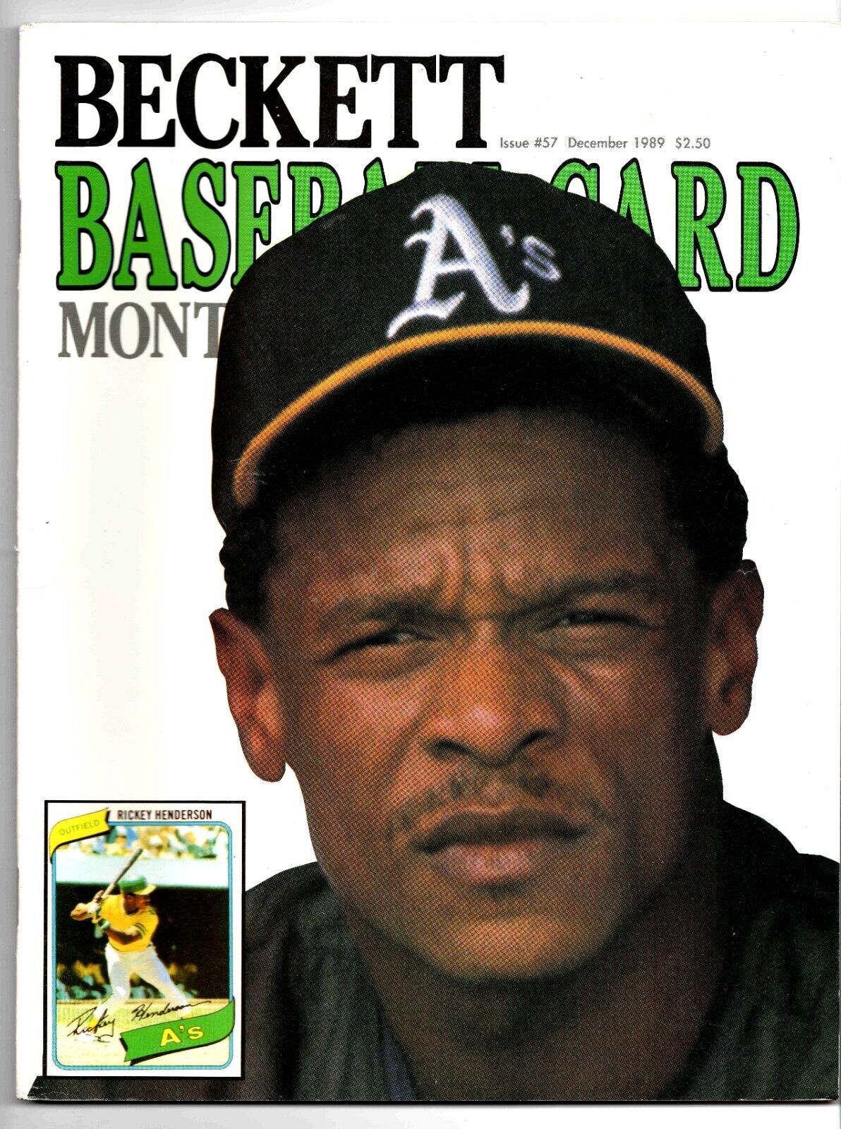 Dec 1989 Beckett Baseball Magazine #57 Rickey Henderson A's