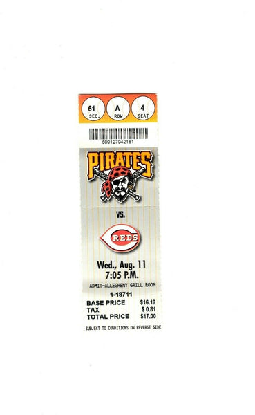 Aug 11 1999 Cincinnati Reds @ Pittsburgh Pirates Ticket Brian Giles Walkoff