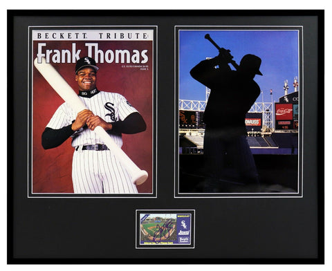 Frank Thomas Signed Framed 16x20 Beckett Tribute Display JSA Chicago White Sox