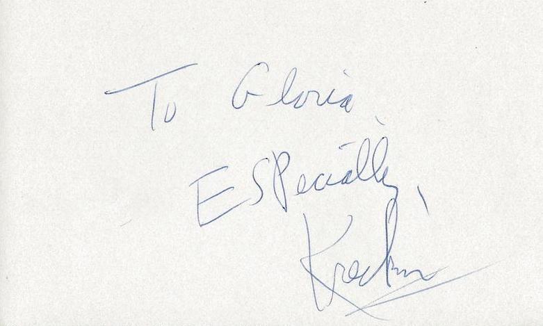 The Amazing Kreskin Signed 3x5 Index Card 