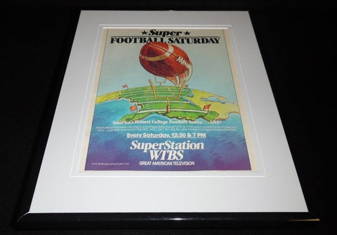 1986 NCAA Football on WTBS Framed 11x14 ORIGINAL Vintage Advertisement