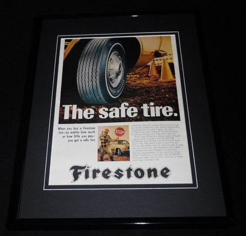 1968 Firestone Safe Tires 11x14 Framed ORIGINAL Vintage Advertisement