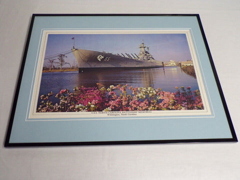 VINTAGE USS North Carolina Memorial Wilmington NC Framed 16x20 Poster Display