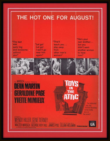 ORIGINAL Vintage 1963 Toys in the Attic 11x14 Framed Advertisement Dean Martin