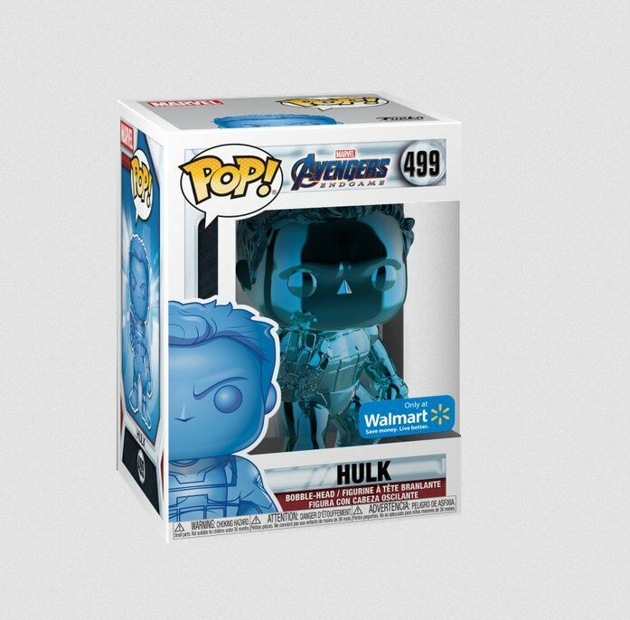 NEW 2019 Funko Pop Figure Avengers Endgame Hulk Blue Chrome Walmart Exclusive