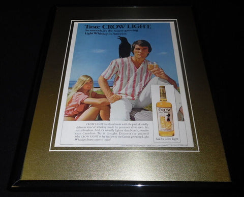 1973 Crow Light Whiskey 11x14 Framed ORIGINAL Vintage Advertisement 