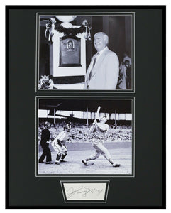 Johnny Mize Signed Framed 16x20 Photo Set Yankees