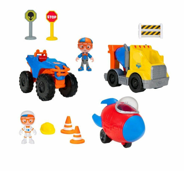 NEW 2020 Blippi Fly & Ride Adventure Figure Set 11 pieces Walmart Exclusive