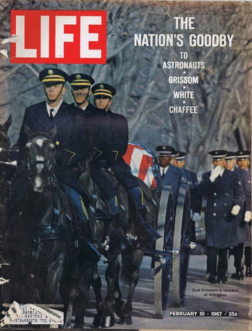 ORIGINAL Vintage Life Magazine February 10 1967 Apollo 1 Funeral