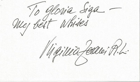 Virginia Zeani Signed 3x5 Index Card Opera