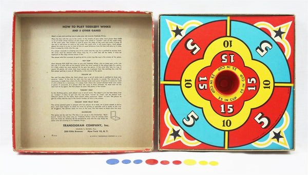 VINTAGE 1953 Transogram Tiddledy Winks Board Game