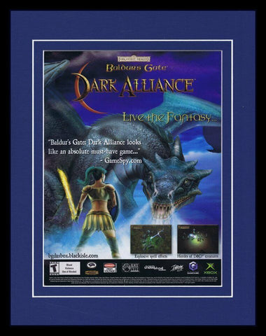 2002 Baldur's Gate Dark Alliance XBox Framed 11x14 ORIGINAL Advertisement 