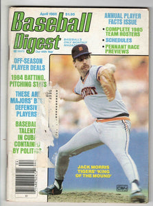 Apr 1985 Baseball Digest Magazine Jack Morris Tigers