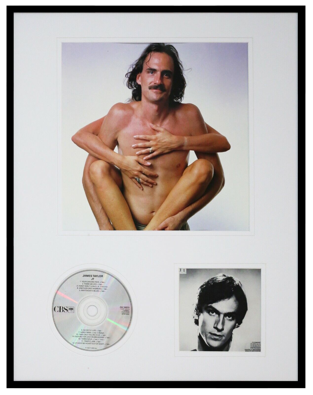 James Taylor Framed 16x20 JT CD & Shirtless Photo Display