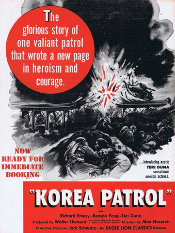 Korea Patrol ORIGINAL Vintage 1951 9x12 Industry Ad Teri Duna Richard Emory