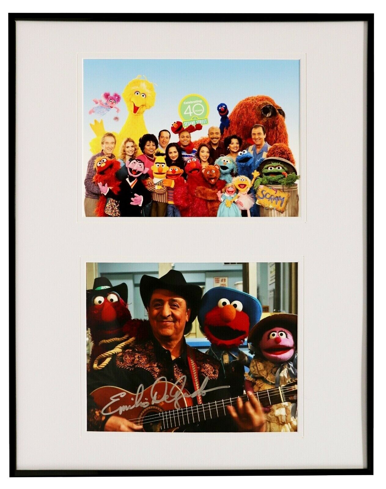 Emilio Delgado Signed Framed 16x20 Photo Set AW Sesame Street Luis