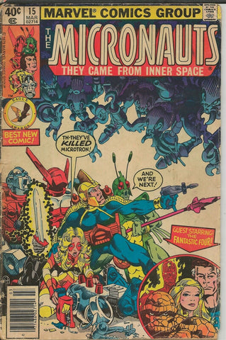 Micronauts #15 ORIGINAL Vintage 1980 Marvel Comics Fantastic Four