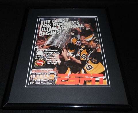 ESPN on NHL 1993 11x14 Framed ORIGINAL Advertisement Mario Lemieux Stanley Cup