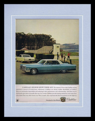 ORIGINAL Vintage 1966 Cadillac Sedan De Ville 11x14 Framed Advertisement