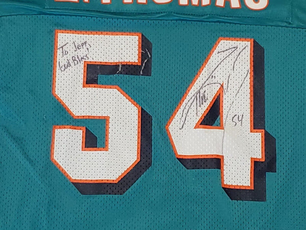 Zach Thomas Signed VINTAGE Miami Dolphins Champion Jersey Sz 48