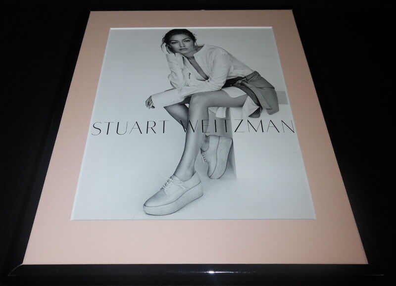 Gigi Hadid 2016 Stuart Weitzman Framed 11x14 ORIGINAL Advertisement