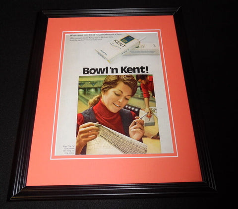 1972 Kent Cigarettes Bowling Framed 11x14 ORIGINAL Vintage Advertisement