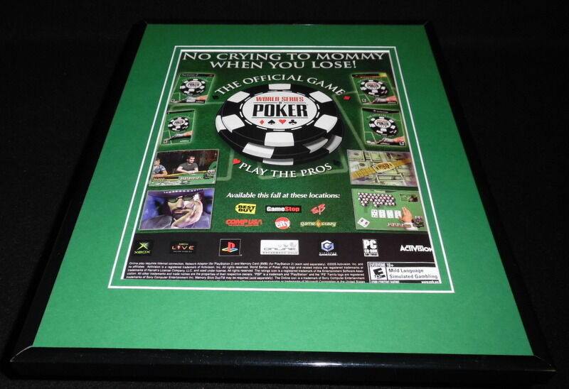 World Series of Poker 2005 XBox PS1 Framed 11x14 ORIGINAL Advertisement