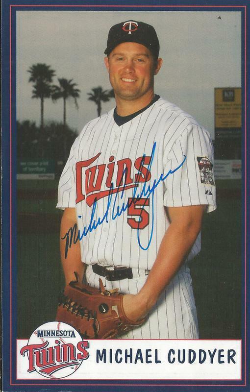 Michael Cuddyer Signed 3.5x5.5 Twins Postcard Photo