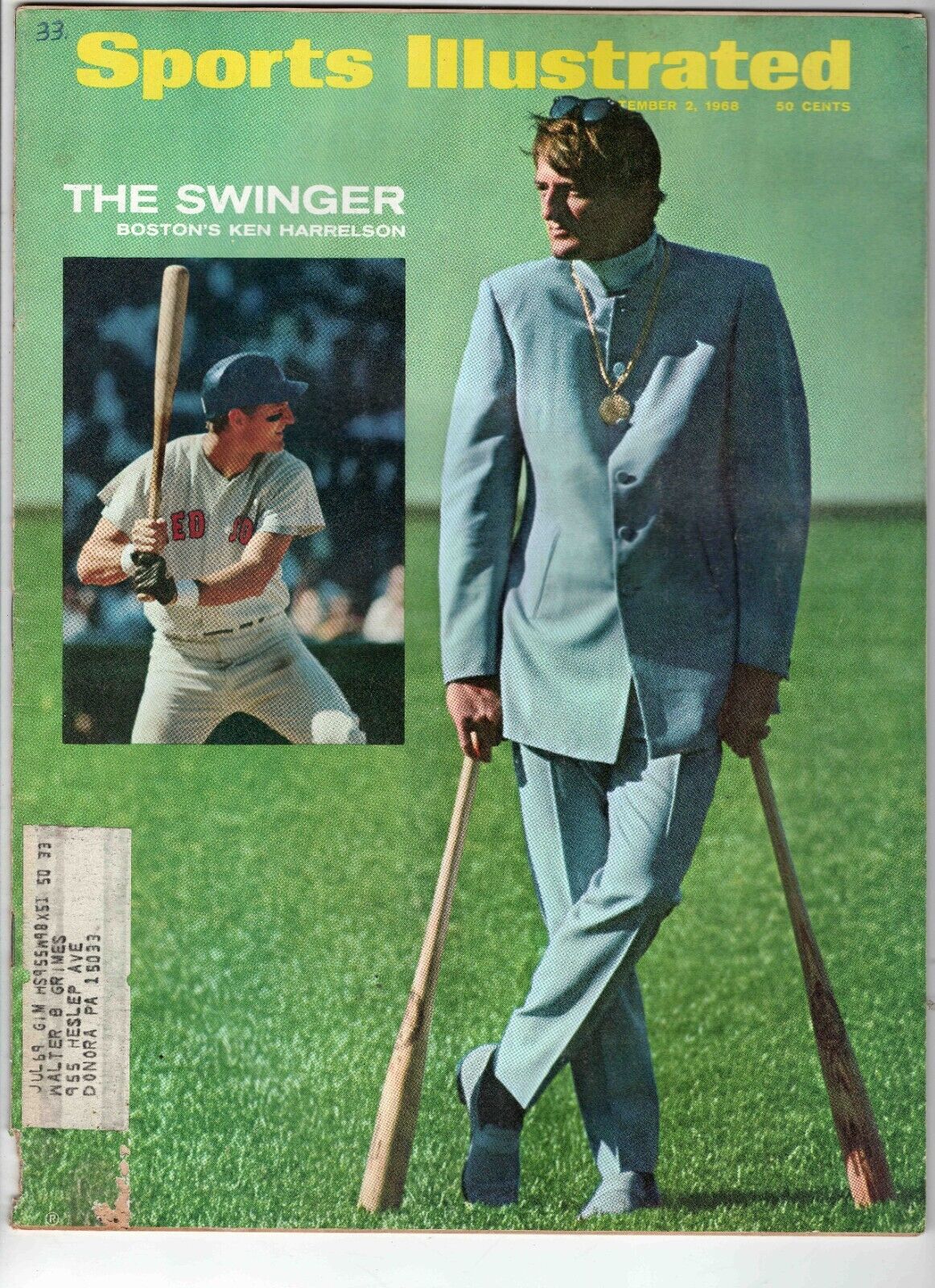 Sep 2 1968 Sports Illustrated Magazine Ken Harrelson Red Sox