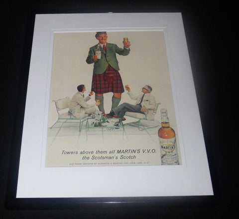 1966 Martin's VVO Whisky Scotsman Framed 11x14 ORIGINAL Vintage Advertisement