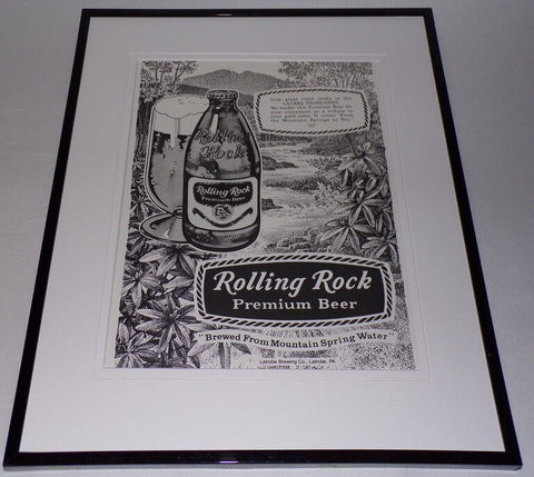 1983 Rolling Rock Beer 11x14 Framed ORIGINAL Advertisement 