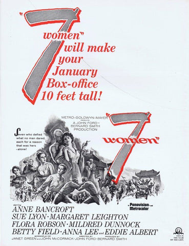 7 Women 1966 ORIGINAL Vintage 9x12 Industry Ad Anne Bancroft Sue Lyon