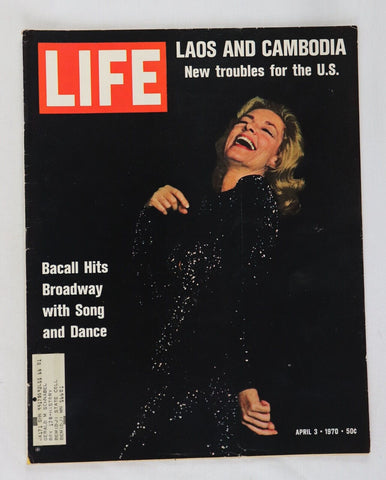 ORIGINAL Vintage Life Magazine Apr 3 1970 Lauren Bacall on Broadway