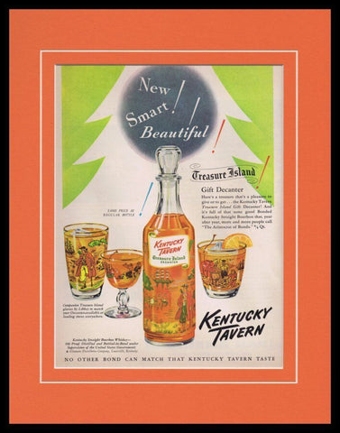 1951 Kentucky Tavern Bourbon Whiskey Framed ORIGINAL Vintage Advertisement