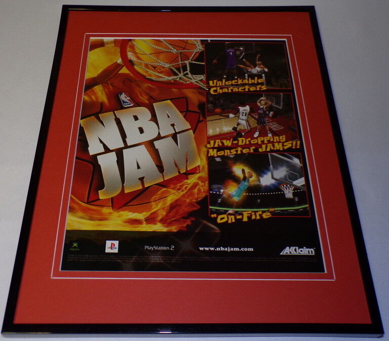 NBA Jam 2003 PS2 XBox Framed 11x14 ORIGINAL Advertisement