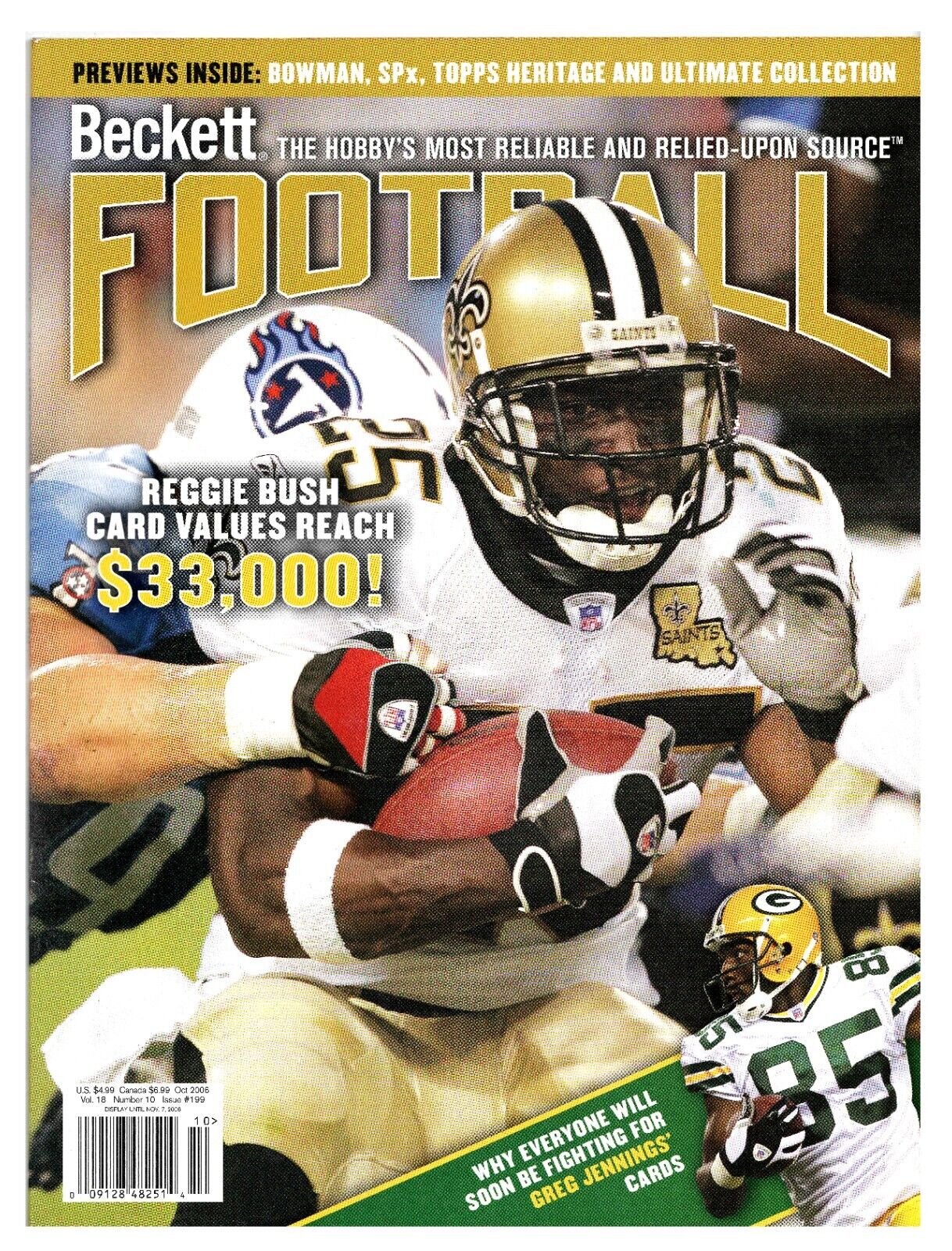 VINTAGE Oct 2006 Beckett Football Magazine Reggie Bush Saints